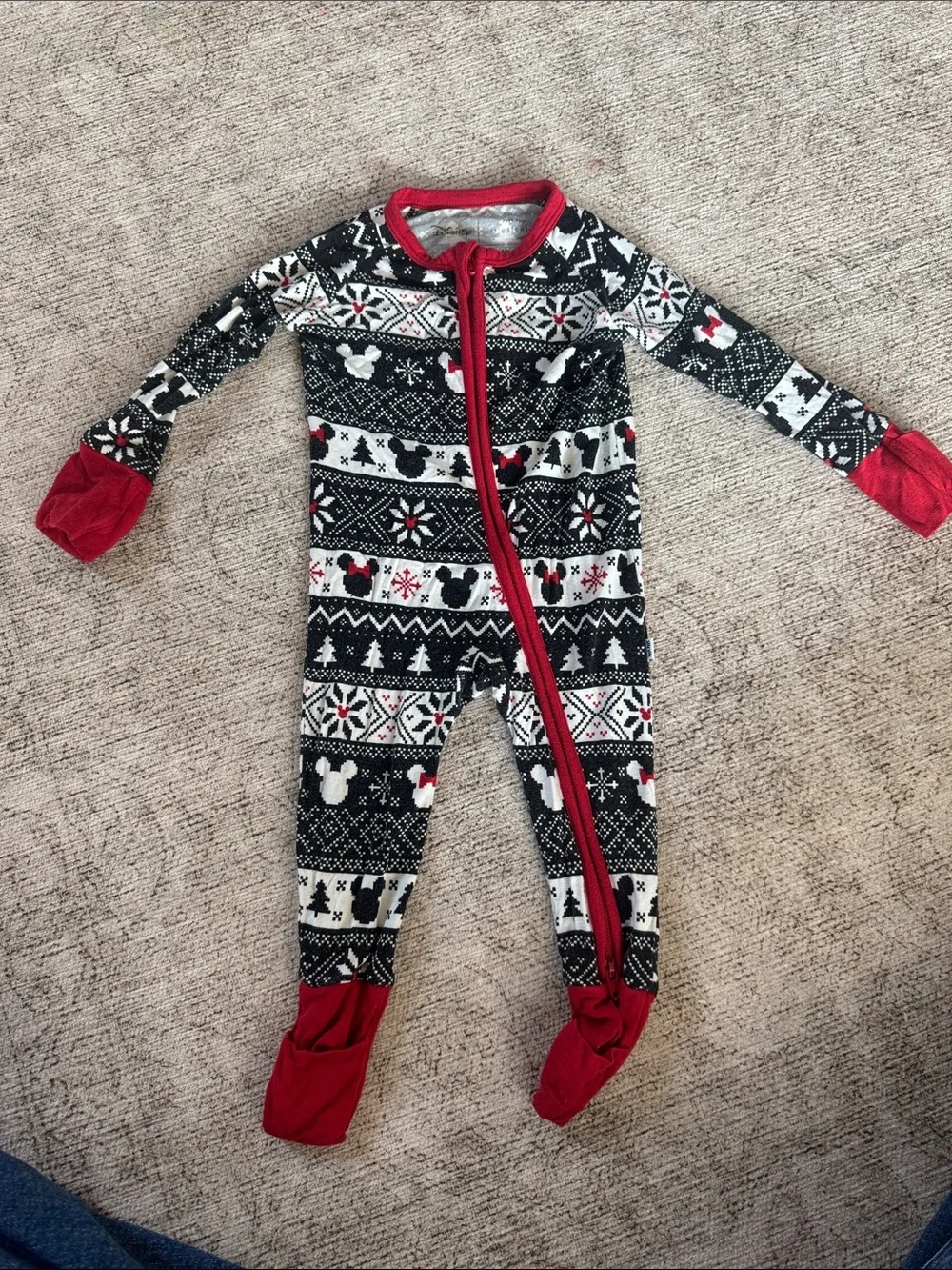 Little Sleepies Mickey Christmas Zippie